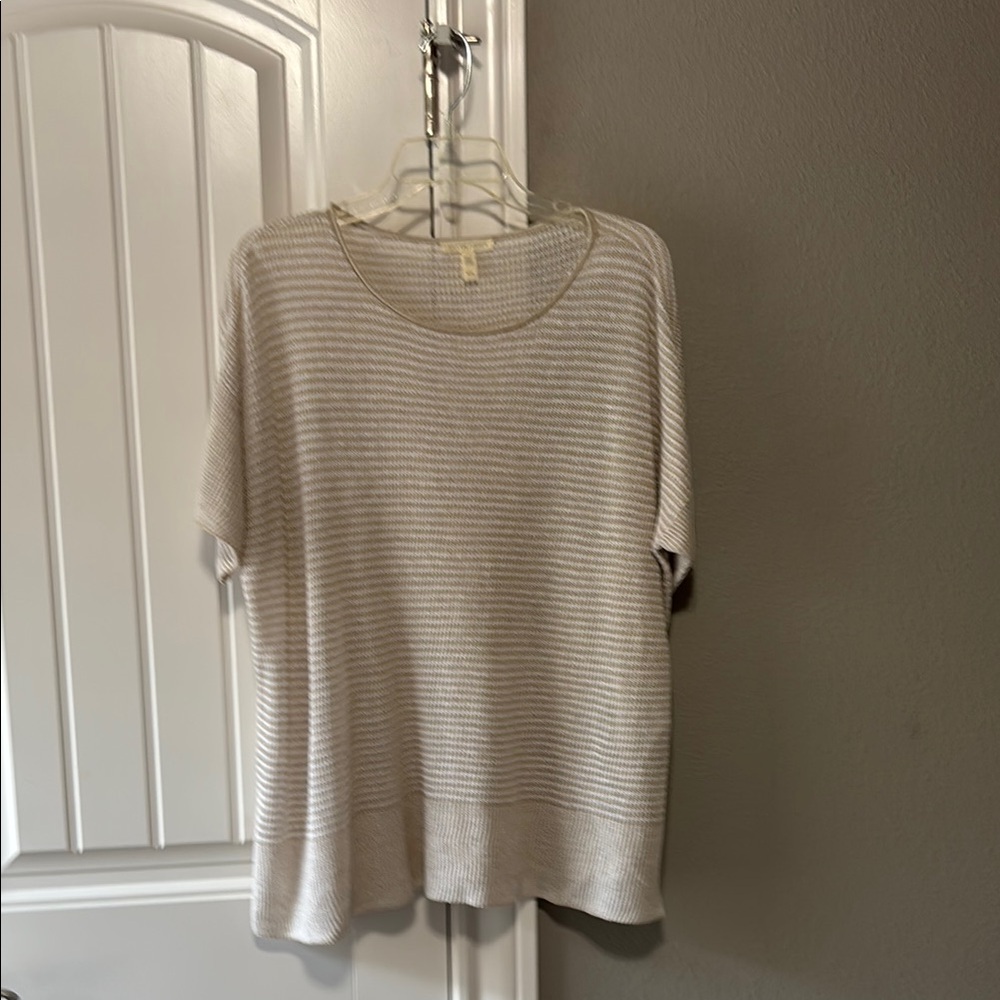 Eileen fisher Striped Short Sleeve Sweater